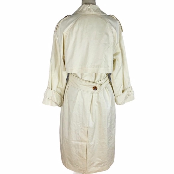 NWT ASOS Front Button Down Flowy Belted Duster Khaki Trench Coat 🍁 Sand Stone - Picture 9 of 10